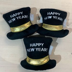 Happy New Year dog toys. Set of 3